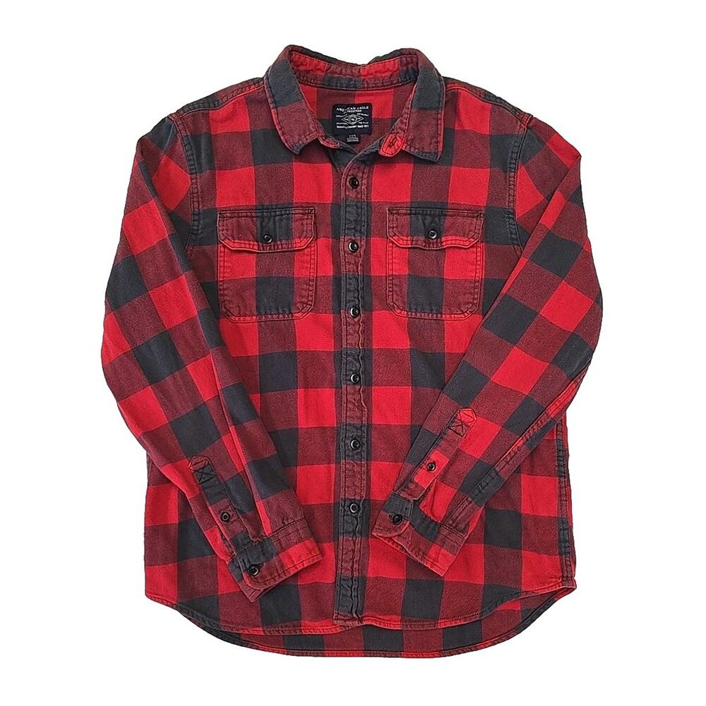 American Eagle Outfitters Red and Black Checkered Shirt